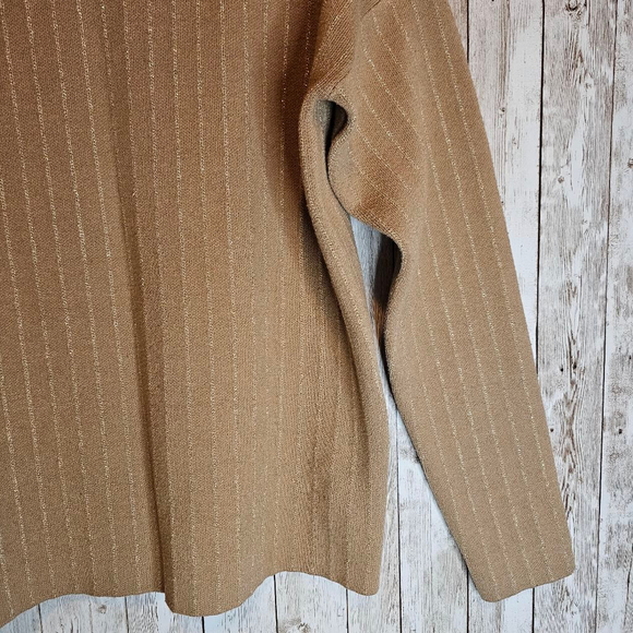 Women's Tahari Turtleneck Sweater, S, Brown/Tan - Picture 3 of 9